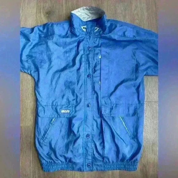 Vintage 90s Current Seen Womens Jacket Windbreaker Blue Button Up M (Runs Large) - Picture 4 of 13